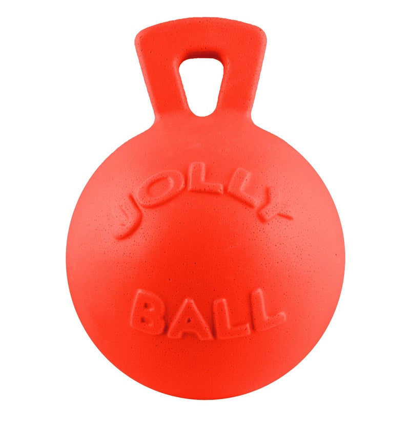 Jolly Pets Tug-n-Toss - Heavy Duty Chew Ball w/ Handle (Orange, 6")